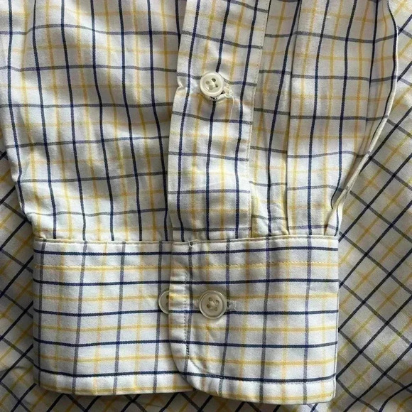 [18/36-37]Ralph Lauren Blue Tag  Yellow/Blue Plaid Classic Fit Dress Shirt -NWOT - Picture 4 of 8
